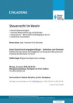 Einladung zum Seminar der Hanns-Seidel-Stiftung: Steuerrecht im Verein Steuerrecht im Verein