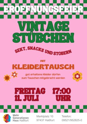Flyer: Erföffnungsfeier Vintage-Stübchen