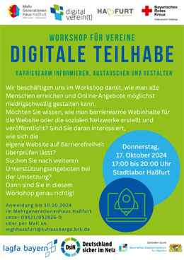 Flyer zum Workshop "Digitale Teilhabe"