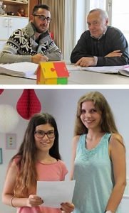 Bestandene Abschlussprüfungen: Mohannad Batha - Tanja Welther (mit ihren MGH-Bildungspaten)