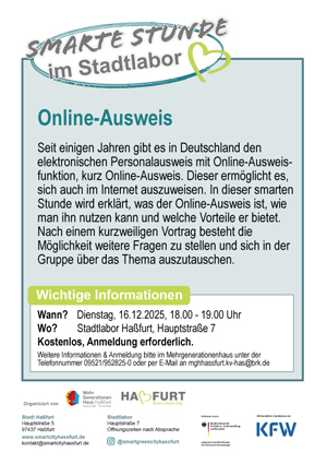 Flyer: Smarte Stunde: Onlline-Ausweis
